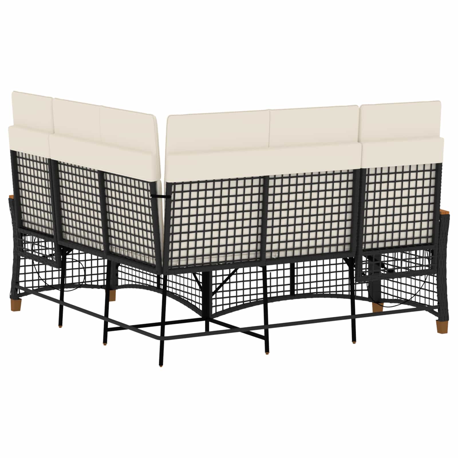 Tuin Ligbank Set Zwart en Cream Wit 164 x 164 x 112 cm