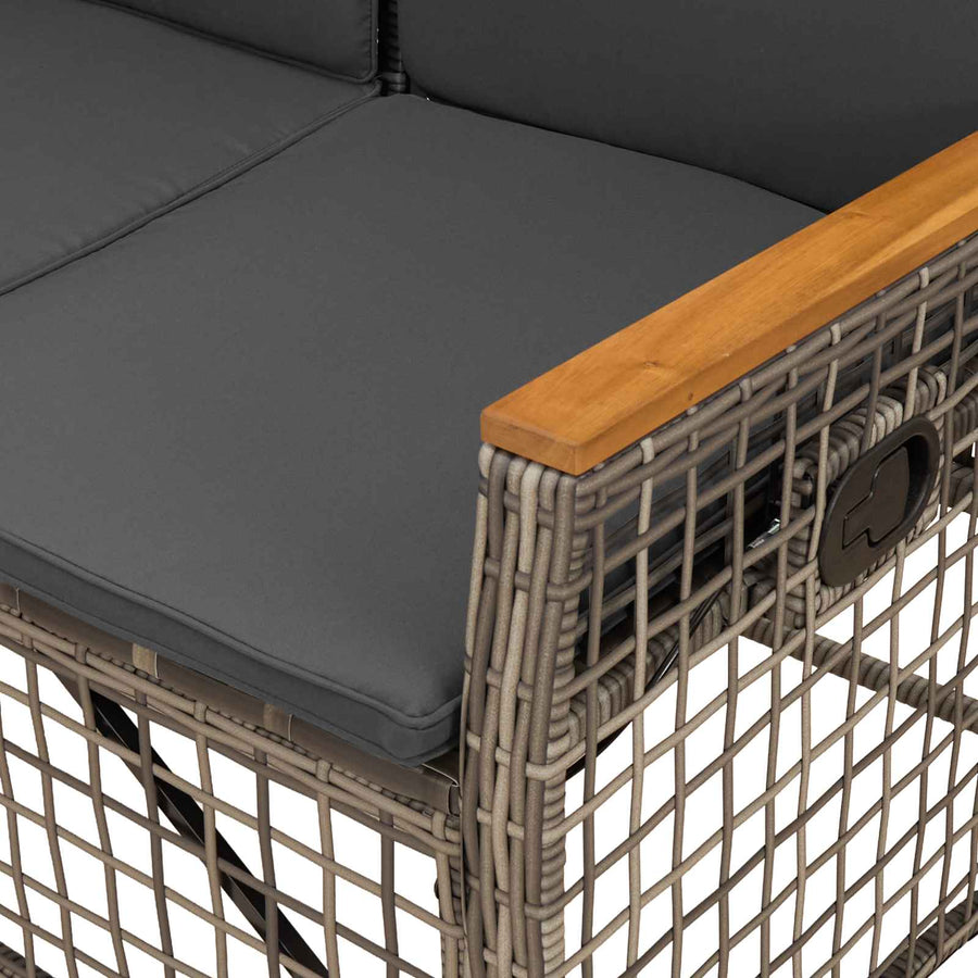 Tuin Ligbank Set Grijs en Donkergrijs 164 x 164 x 112 cm