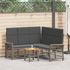 Garden Lounger Set Grey and Dark Grey 164 x 164 x 112 cm