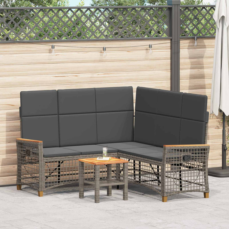 Tuin Ligbank Set Grijs en Donkergrijs 164 x 164 x 112 cm