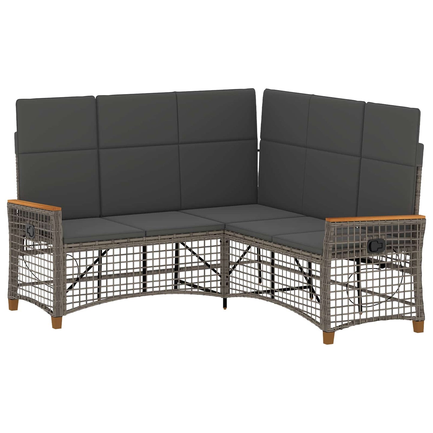 Tuin Ligbank Set Grijs en Donkergrijs 164 x 164 x 112 cm