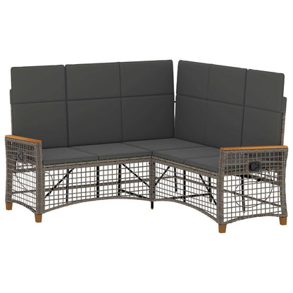 Tuin Ligbank Set Grijs en Donkergrijs 164 x 164 x 112 cm