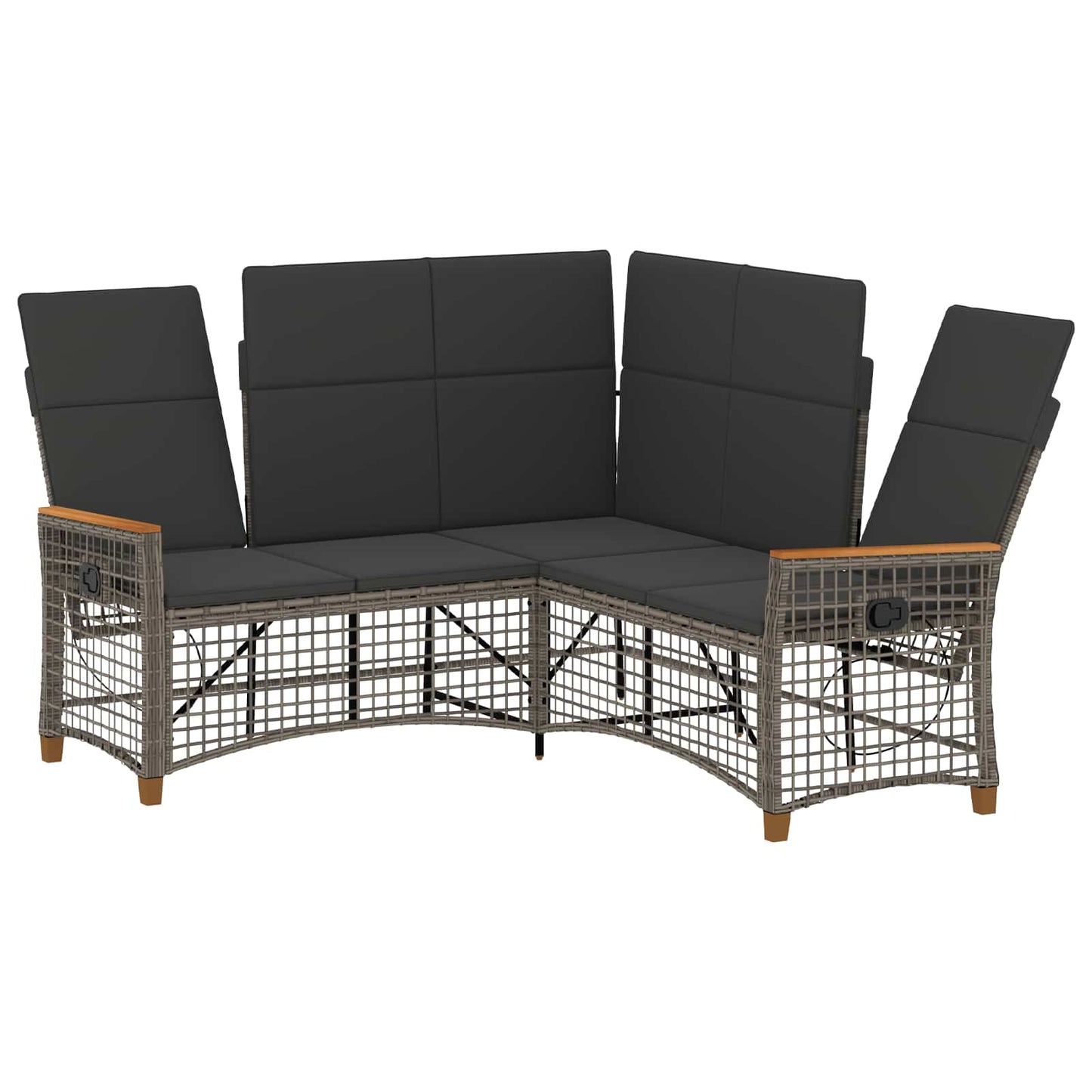 Tuin Ligbank Set Grijs en Donkergrijs 164 x 164 x 112 cm