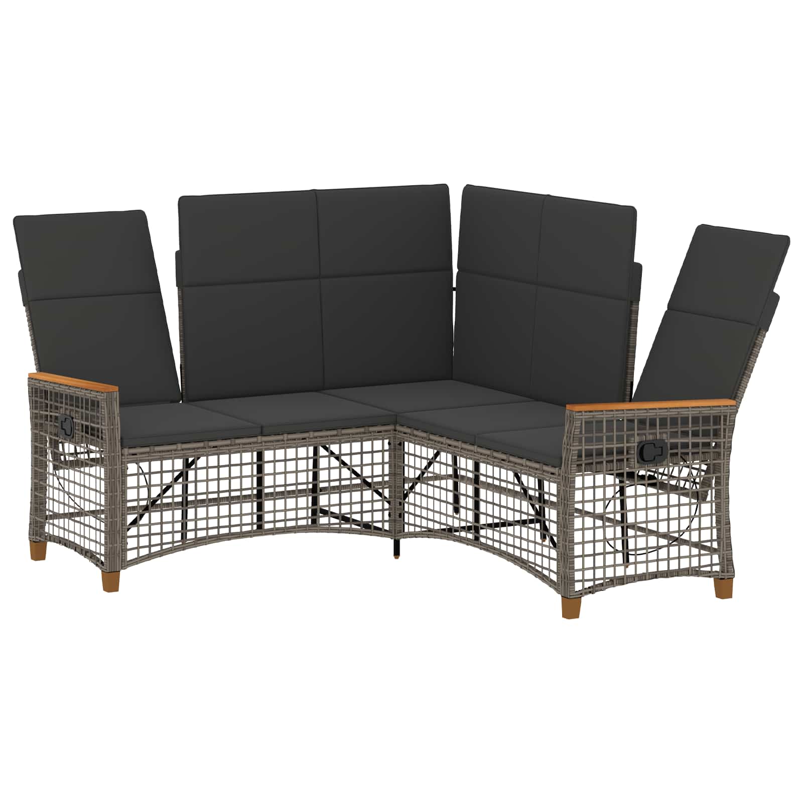 Tuin Ligbank Set Grijs en Donkergrijs 164 x 164 x 112 cm