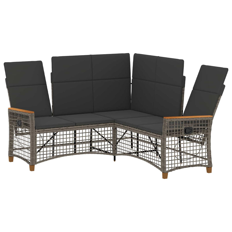 Tuin Ligbank Set Grijs en Donkergrijs 164 x 164 x 112 cm