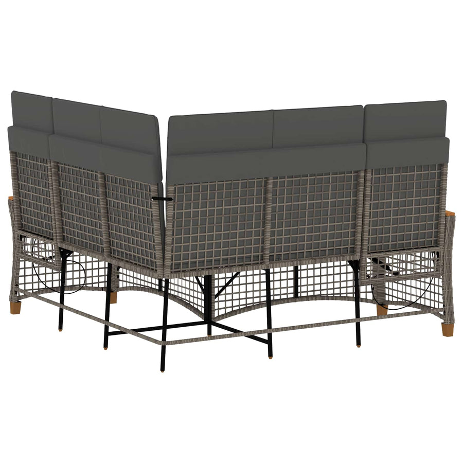 Tuin Ligbank Set Grijs en Donkergrijs 164 x 164 x 112 cm
