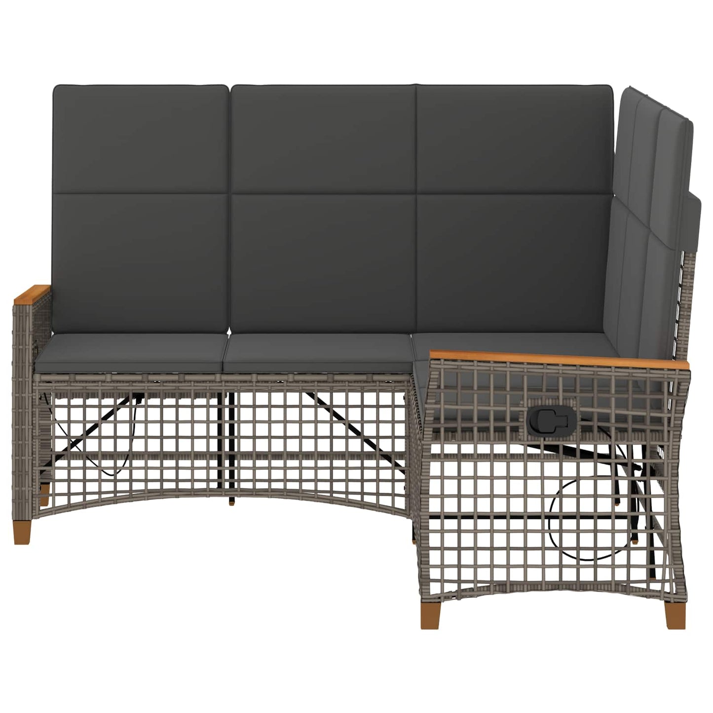 Tuin Ligbank Set Grijs en Donkergrijs 164 x 164 x 112 cm