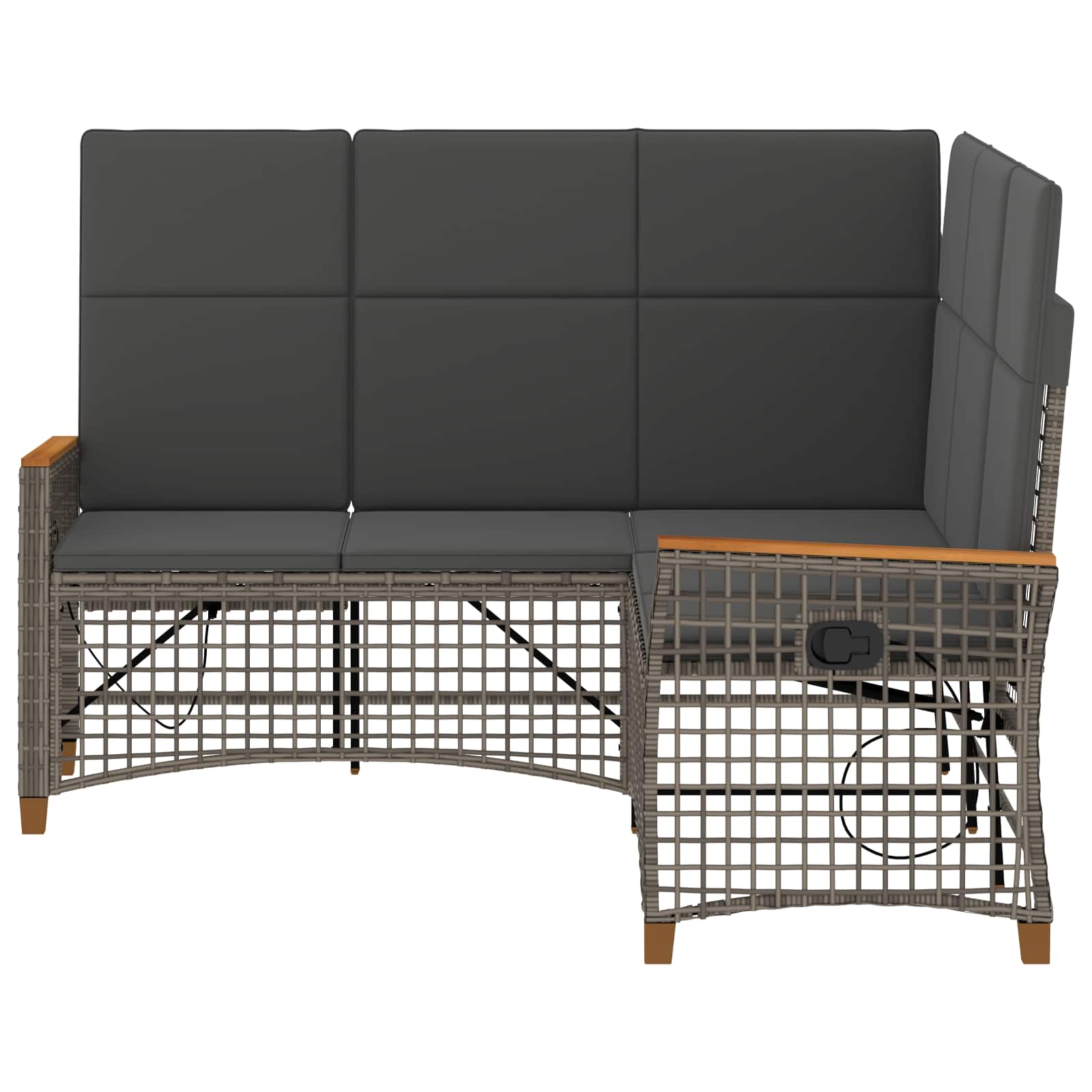 Tuin Ligbank Set Grijs en Donkergrijs 164 x 164 x 112 cm
