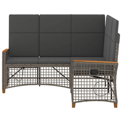 Tuin Ligbank Set Grijs en Donkergrijs 164 x 164 x 112 cm