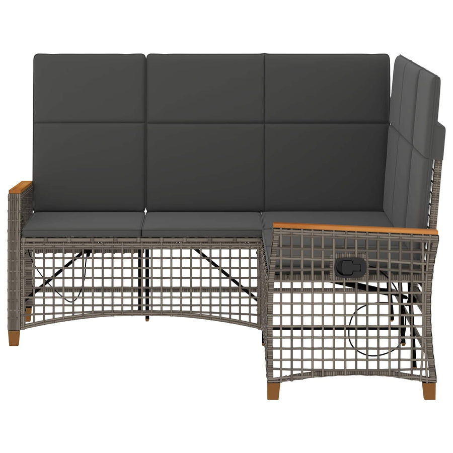 Tuin Ligbank Set Grijs en Donkergrijs 164 x 164 x 112 cm