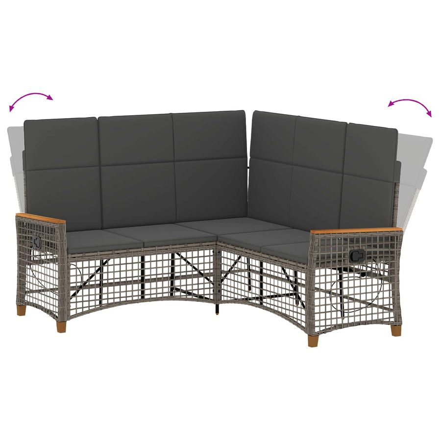Tuin Ligbank Set Grijs en Donkergrijs 164 x 164 x 112 cm