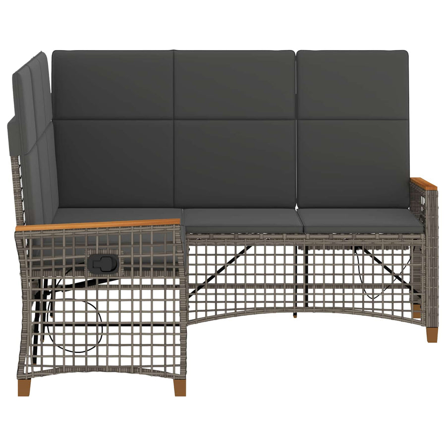 Tuin Ligbank Set Grijs en Donkergrijs 164 x 164 x 112 cm