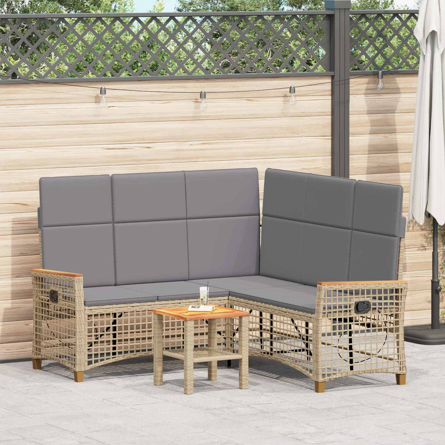 Tuin Ligbank Set Beige en Licht Grijs 164 x 164 x 112 cm