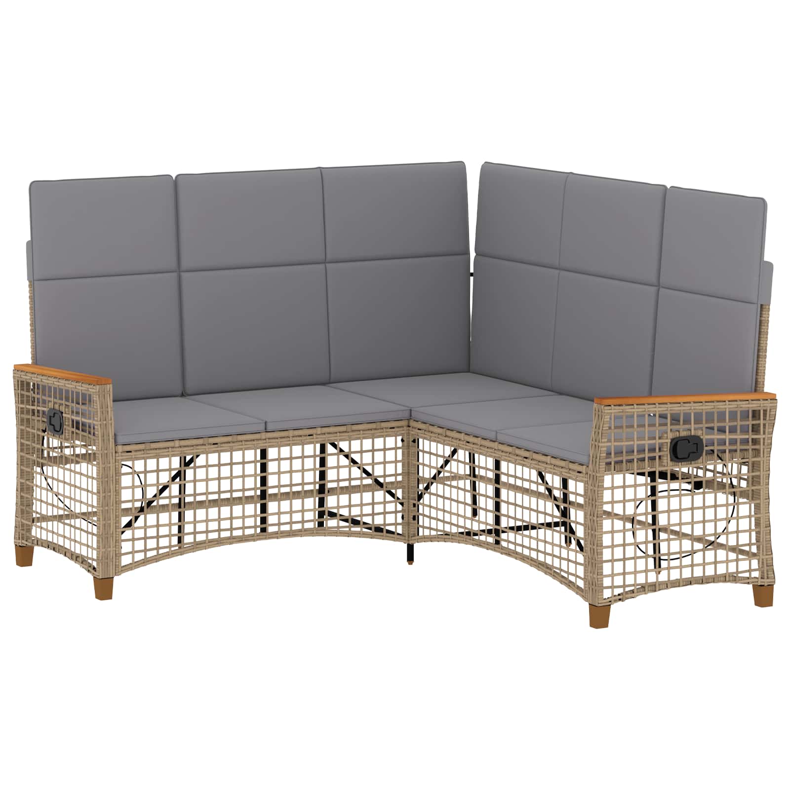 Tuin Ligbank Set Beige en Licht Grijs 164 x 164 x 112 cm