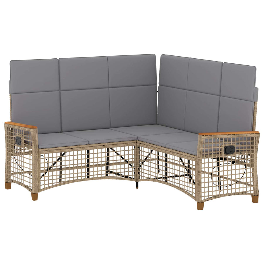 Tuin Ligbank Set Beige en Licht Grijs 164 x 164 x 112 cm