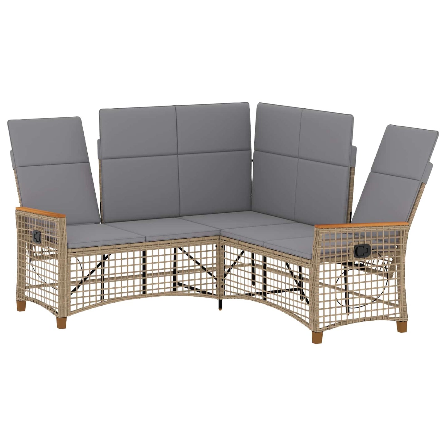 Tuin Ligbank Set Beige en Licht Grijs 164 x 164 x 112 cm