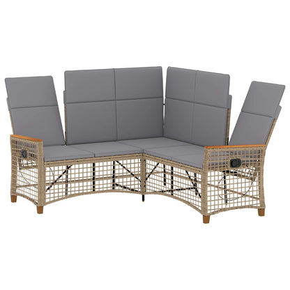 Tuin Ligbank Set Beige en Licht Grijs 164 x 164 x 112 cm