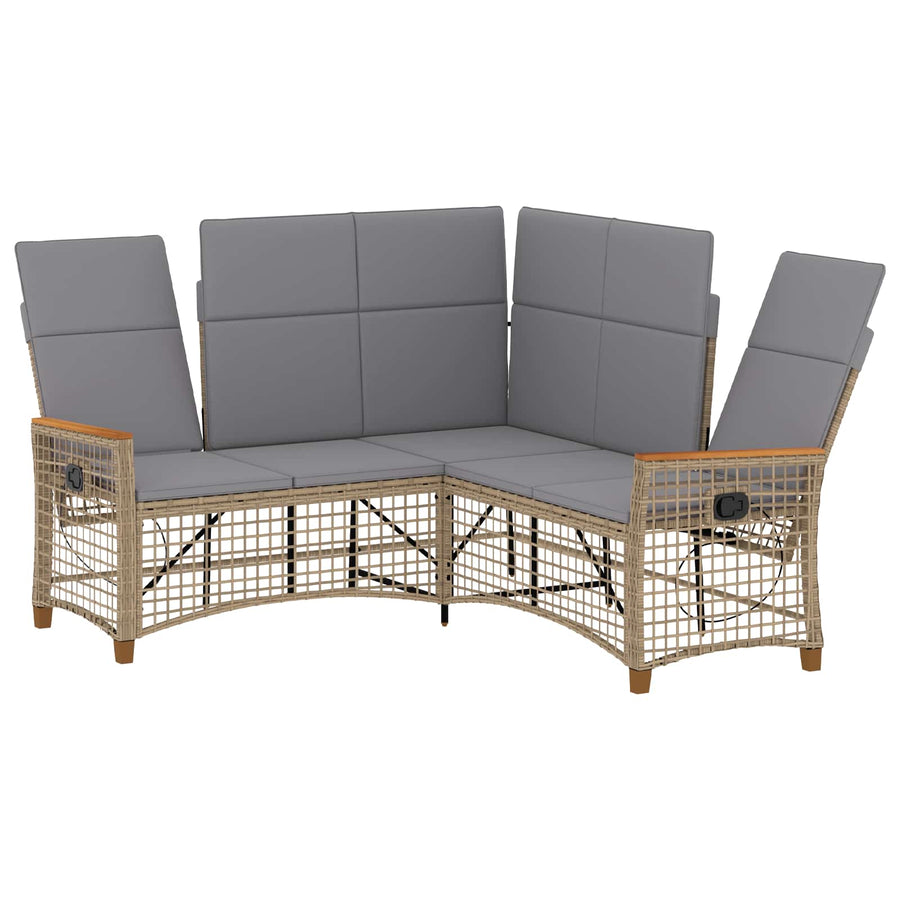 Tuin Ligbank Set Beige en Licht Grijs 164 x 164 x 112 cm