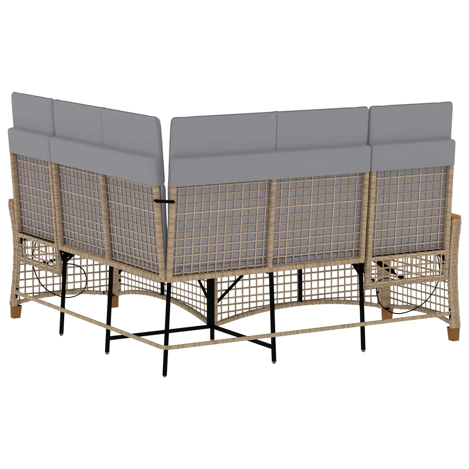 Tuin Ligbank Set Beige en Licht Grijs 164 x 164 x 112 cm