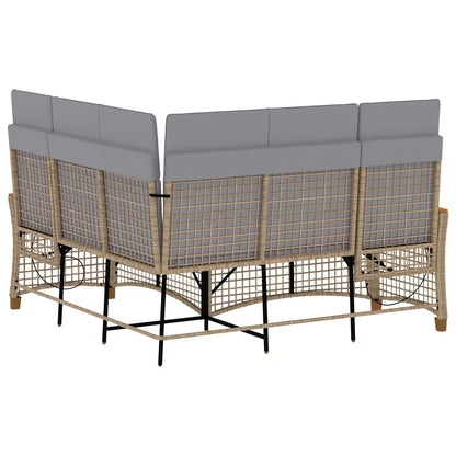 Tuin Ligbank Set Beige en Licht Grijs 164 x 164 x 112 cm