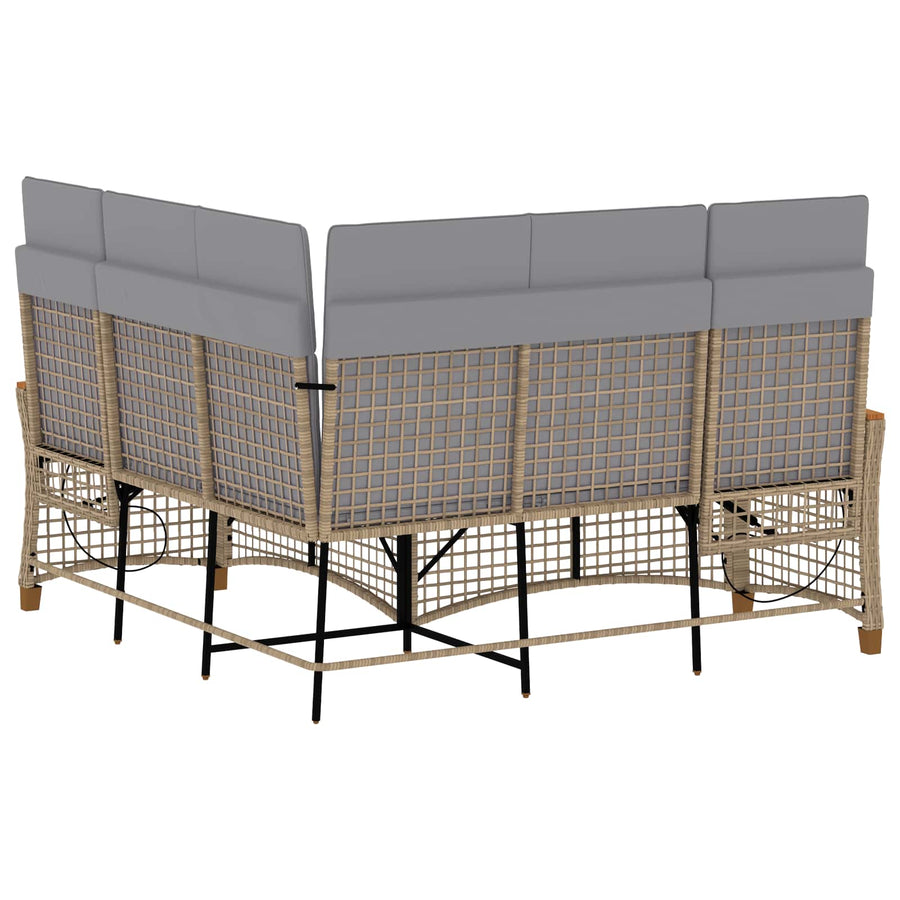 Tuin Ligbank Set Beige en Licht Grijs 164 x 164 x 112 cm