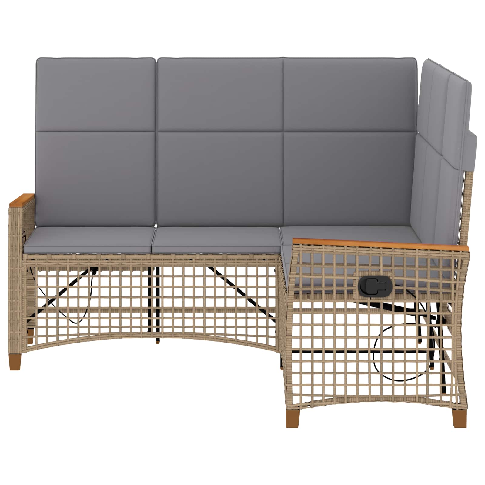 Tuin Ligbank Set Beige en Licht Grijs 164 x 164 x 112 cm