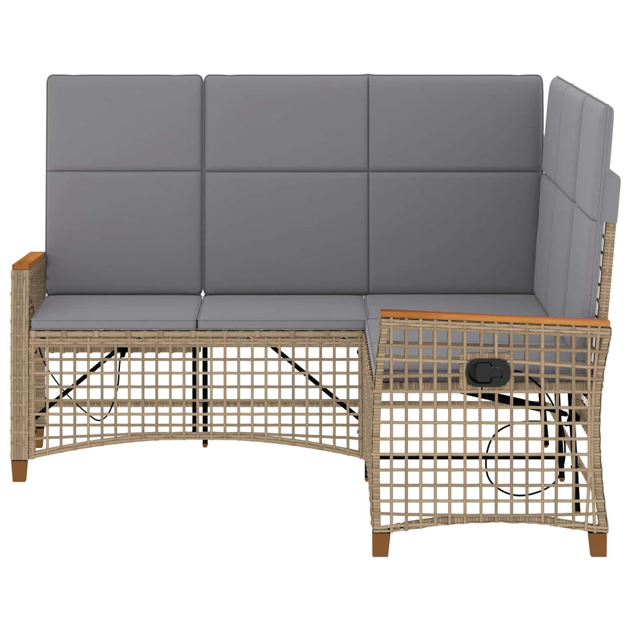 Tuin Ligbank Set Beige en Licht Grijs 164 x 164 x 112 cm