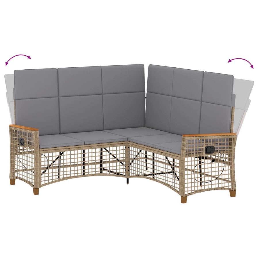 Tuin Ligbank Set Beige en Licht Grijs 164 x 164 x 112 cm