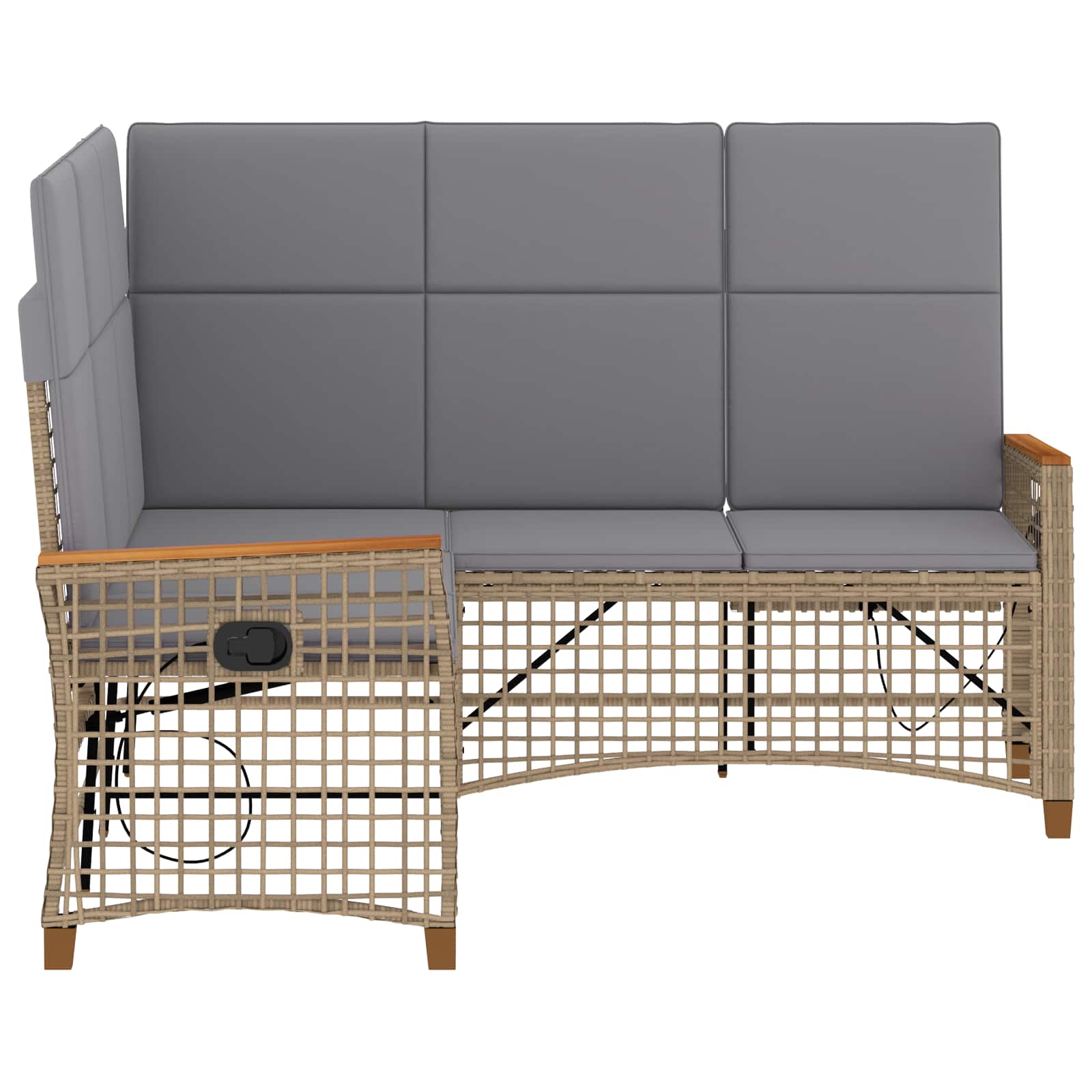 Tuin Ligbank Set Beige en Licht Grijs 164 x 164 x 112 cm