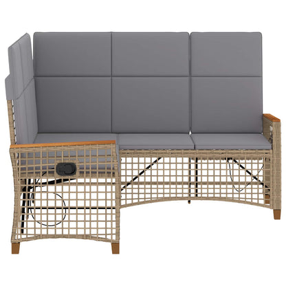 Tuin Ligbank Set Beige en Licht Grijs 164 x 164 x 112 cm