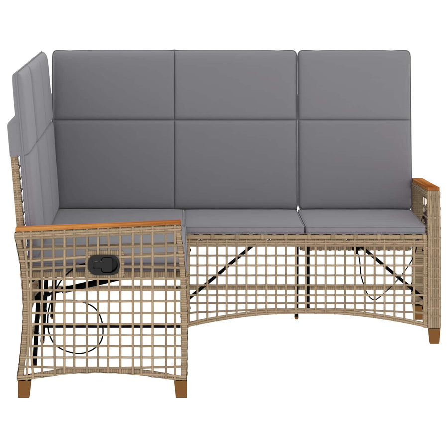 Tuin Ligbank Set Beige en Licht Grijs 164 x 164 x 112 cm