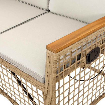 Tuin ligbankset Beige en Crème Wit 164 x 164 x 112 cm