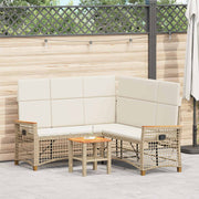 Tuin ligbankset beige crème 164x164x112 cm
