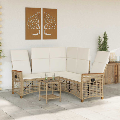 Tuin ligbankset Beige en Crème Wit 164 x 164 x 112 cm