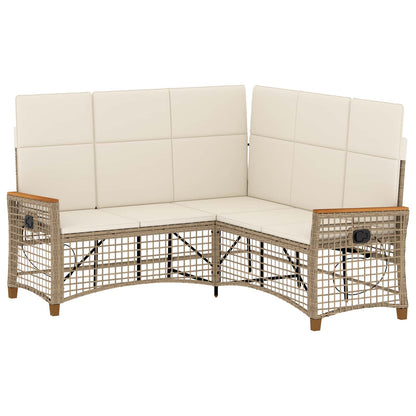 Tuin ligbankset Beige en Crème Wit 164 x 164 x 112 cm