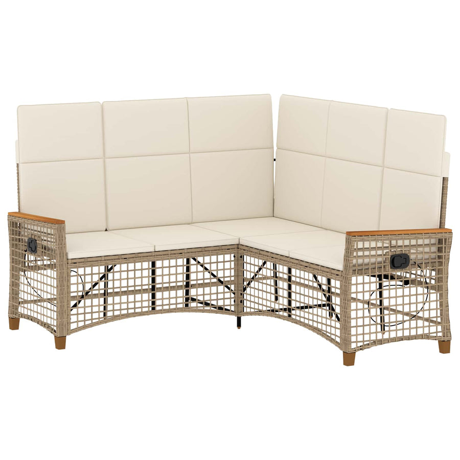 Tuin ligbankset Beige en Crème Wit 164 x 164 x 112 cm