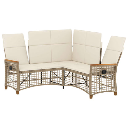 Tuin ligbankset Beige en Crème Wit 164 x 164 x 112 cm