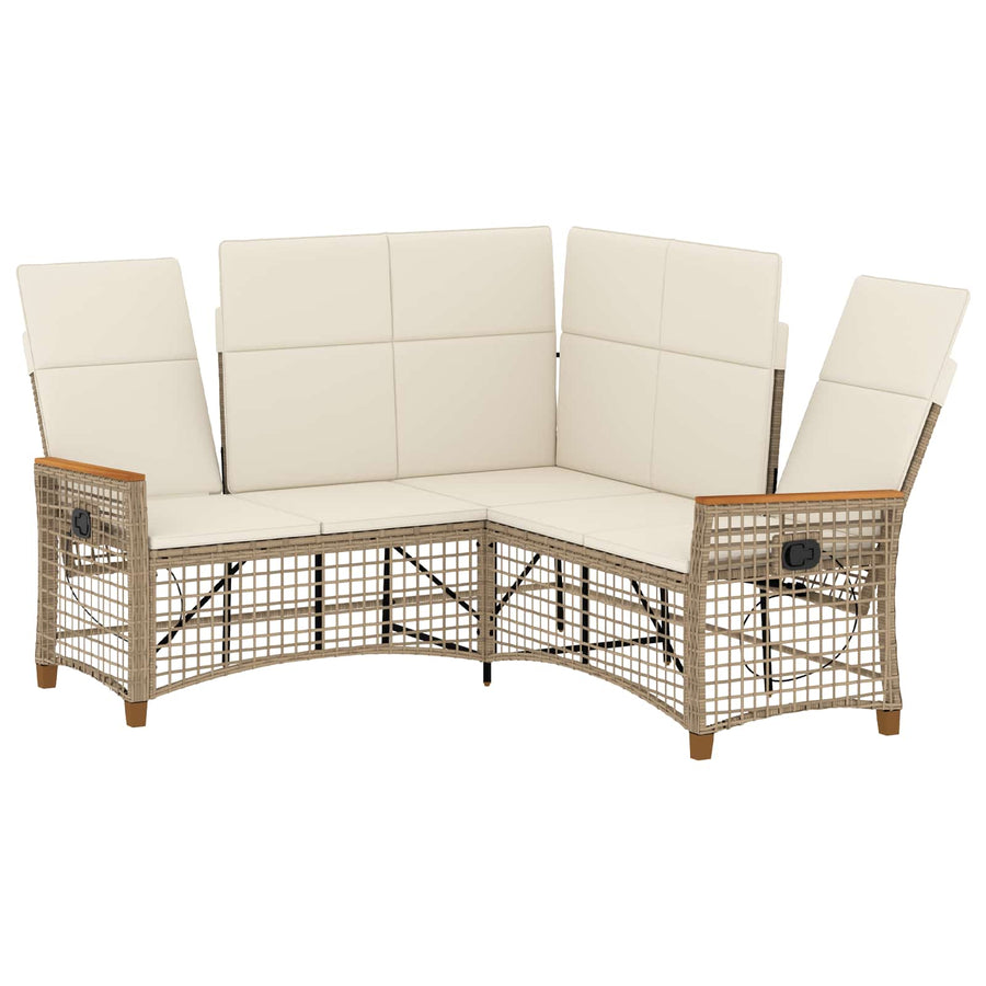 Tuin ligbankset Beige en Crème Wit 164 x 164 x 112 cm