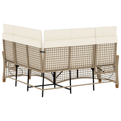 Tuin ligbankset Beige en Crème Wit 164 x 164 x 112 cm