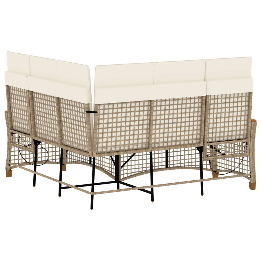 Tuin ligbankset Beige en Crème Wit 164 x 164 x 112 cm