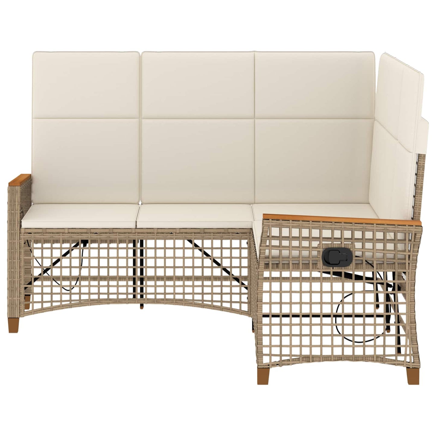Tuin ligbankset Beige en Crème Wit 164 x 164 x 112 cm