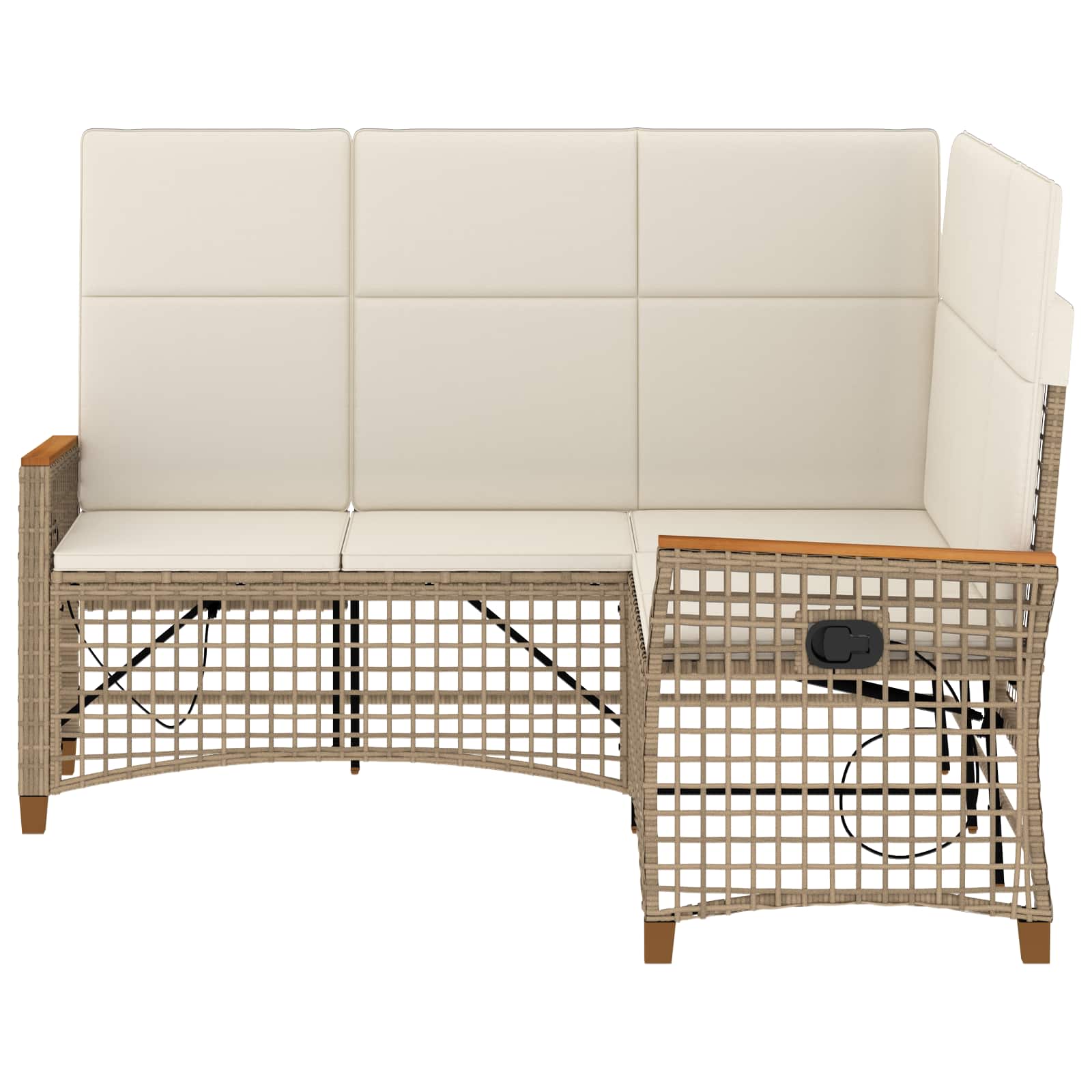 Tuin ligbankset Beige en Crème Wit 164 x 164 x 112 cm