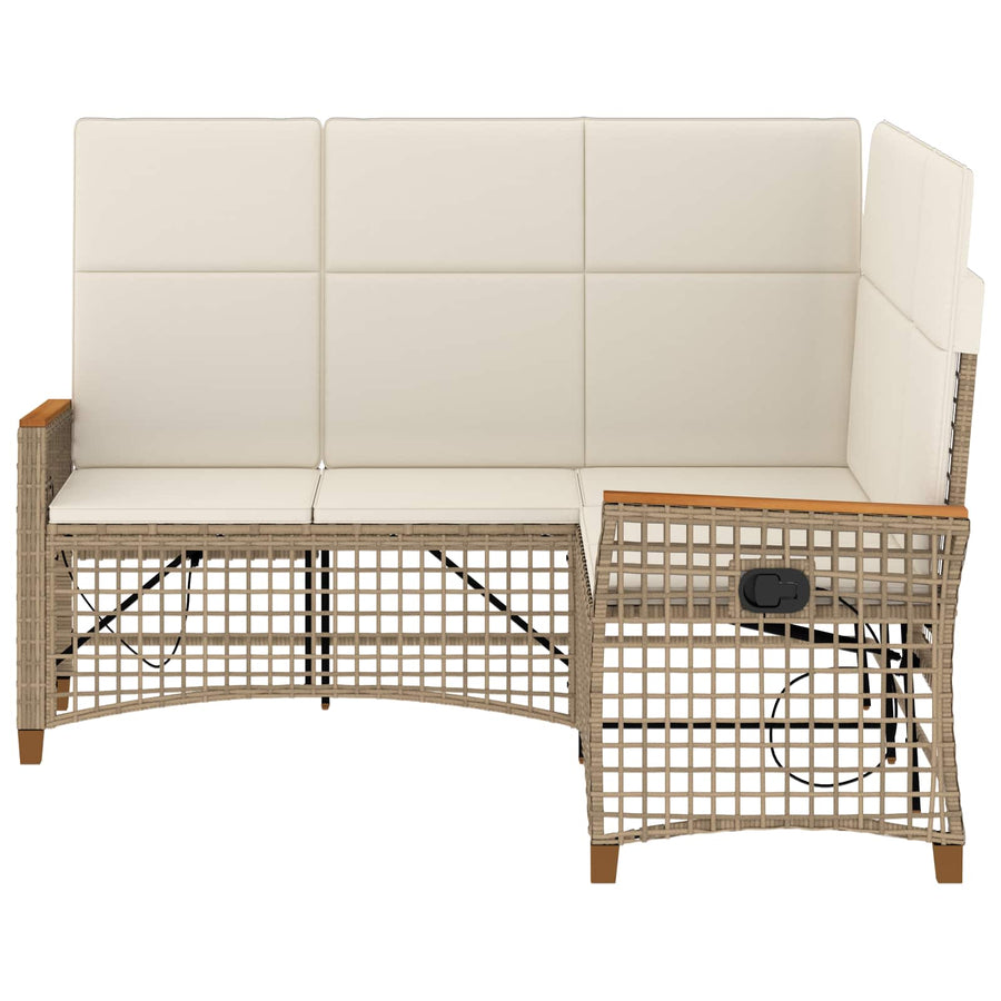 Tuin ligbankset Beige en Crème Wit 164 x 164 x 112 cm