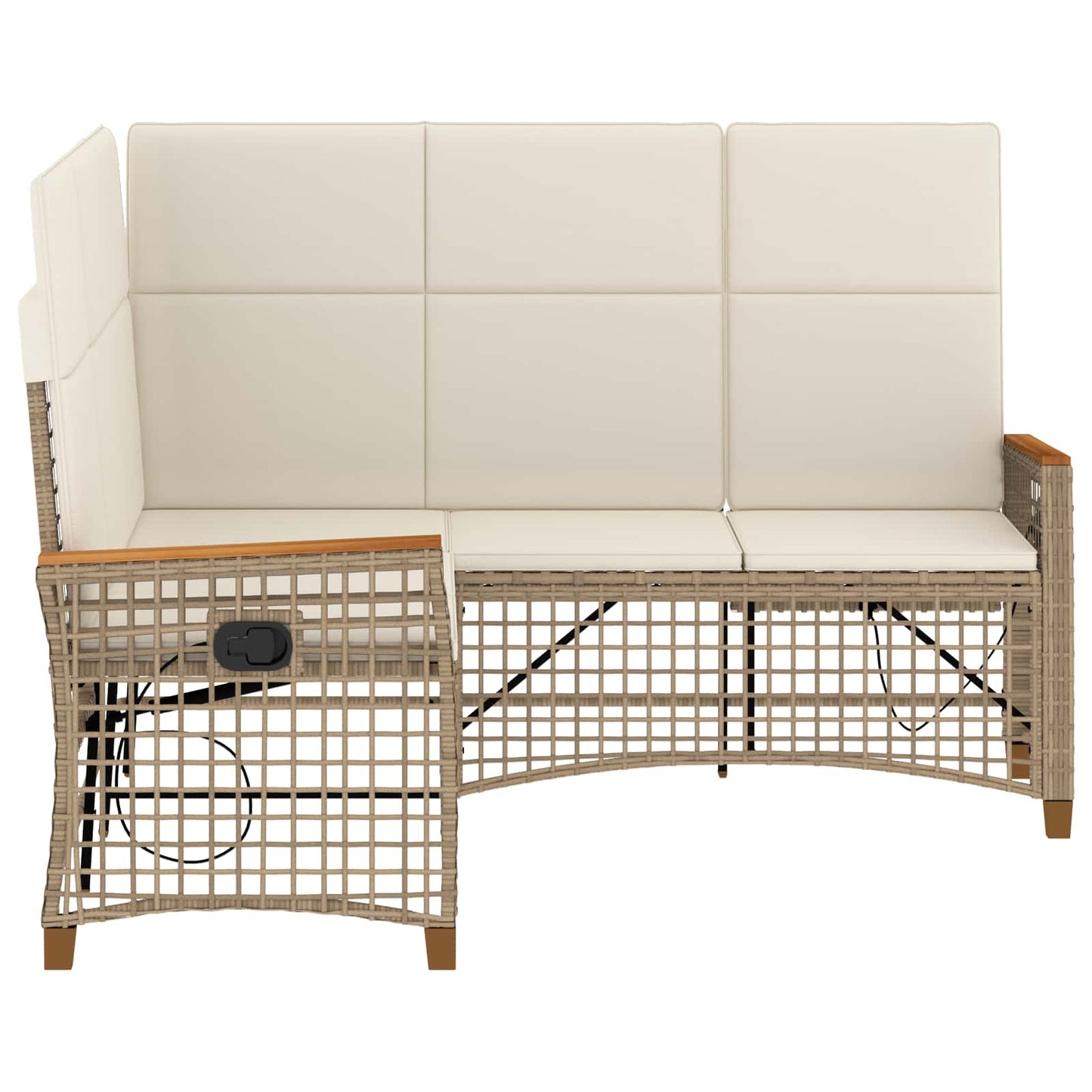 Tuin ligbankset Beige en Crème Wit 164 x 164 x 112 cm