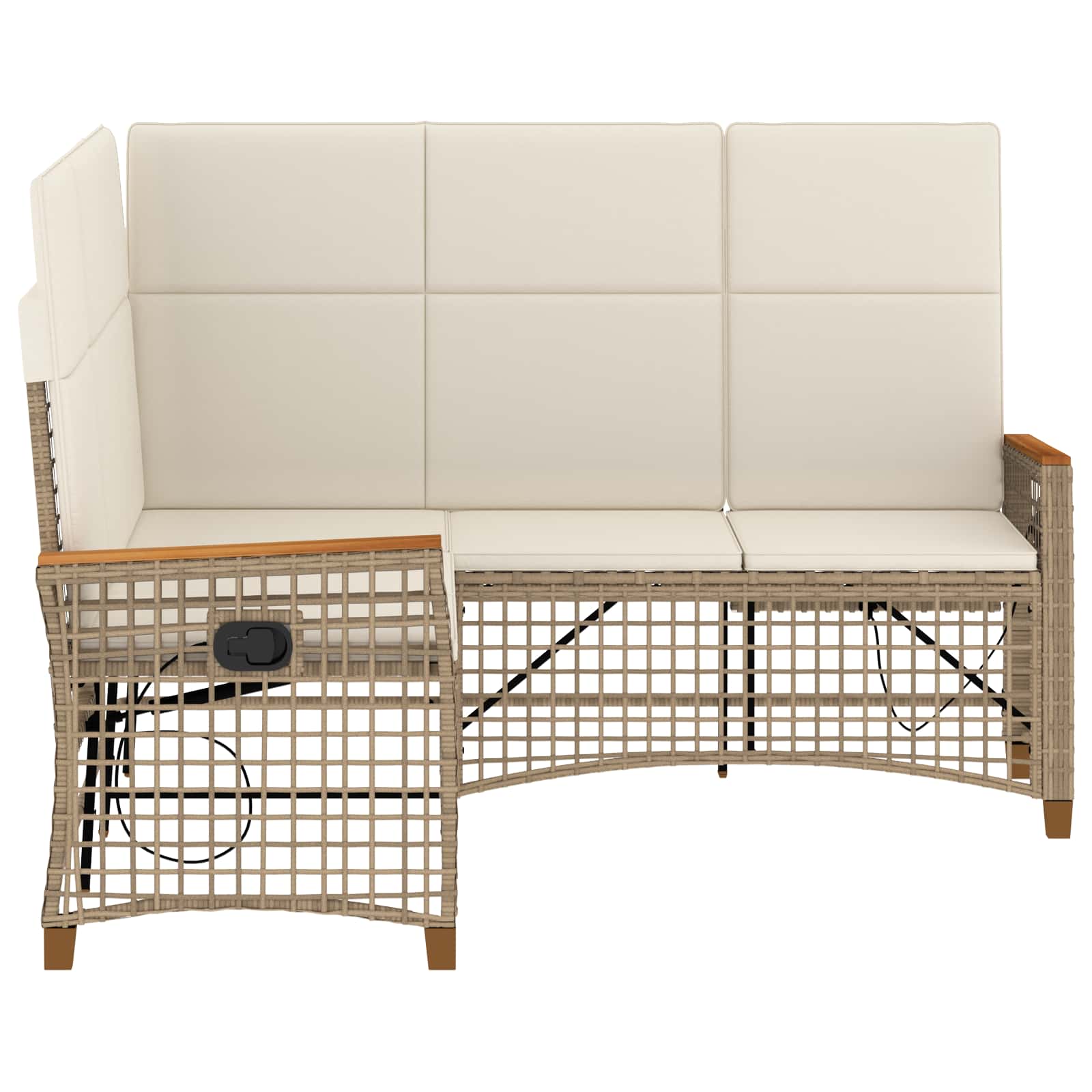 Tuin ligbankset Beige en Crème Wit 164 x 164 x 112 cm