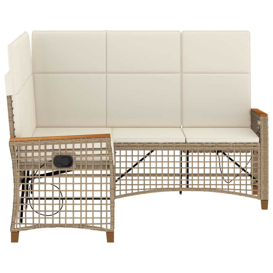 Tuin ligbankset Beige en Crème Wit 164 x 164 x 112 cm