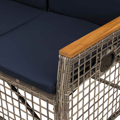 Tuin ligbankset Grijs en Marineblauw 164 x 164 x 112 cm