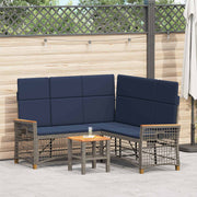 Tuin ligbankset grijs marineblauw 164x164x112 cm
