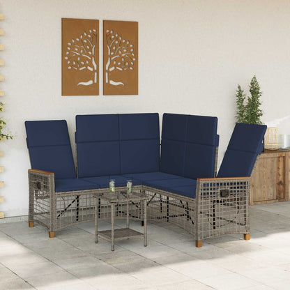 Tuin ligbankset Grijs en Marineblauw 164 x 164 x 112 cm