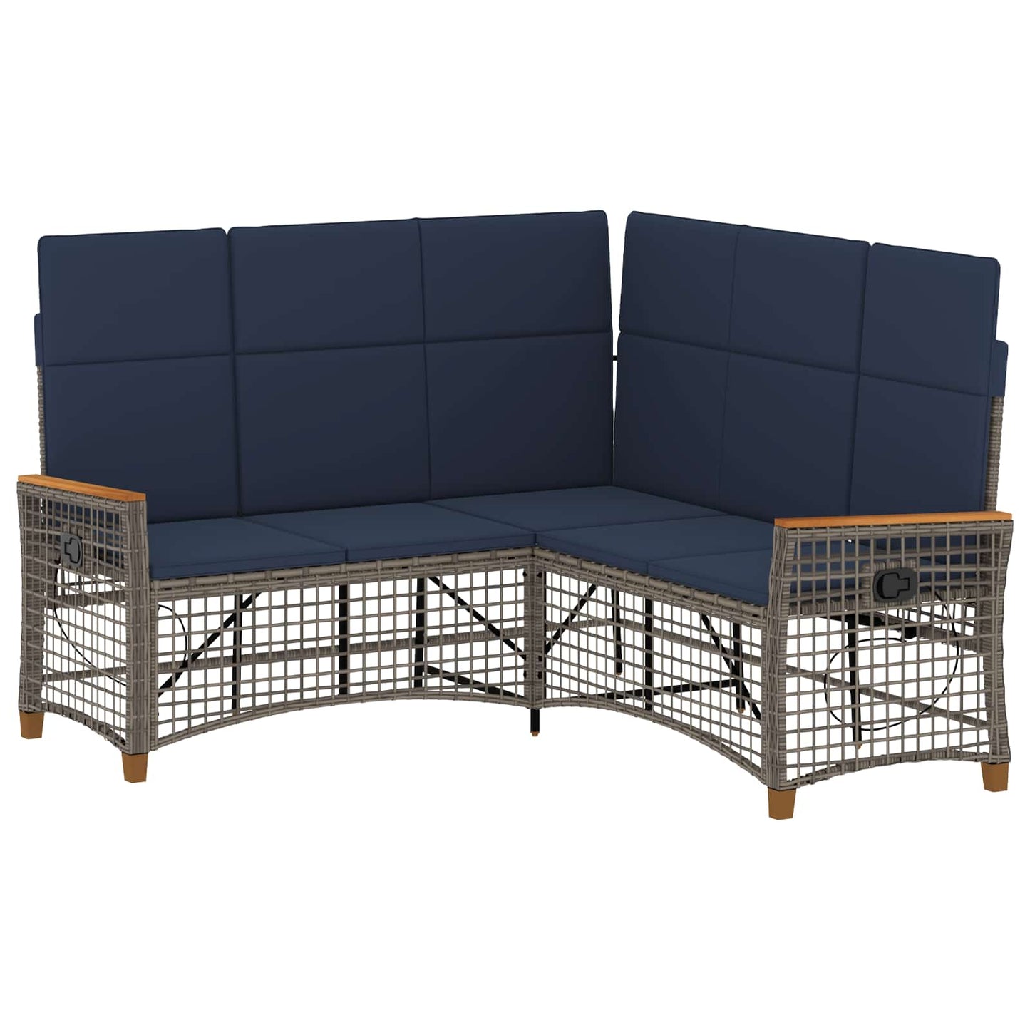 Tuin ligbankset Grijs en Marineblauw 164 x 164 x 112 cm